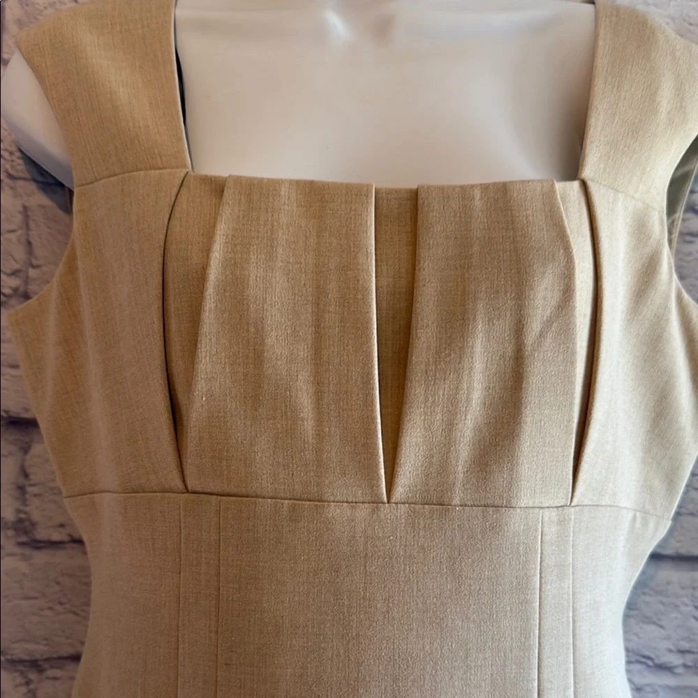 Calvin Klein Tan Sheath Dress Square Neck Sleeveless Size 6 - Picture 3 of 11